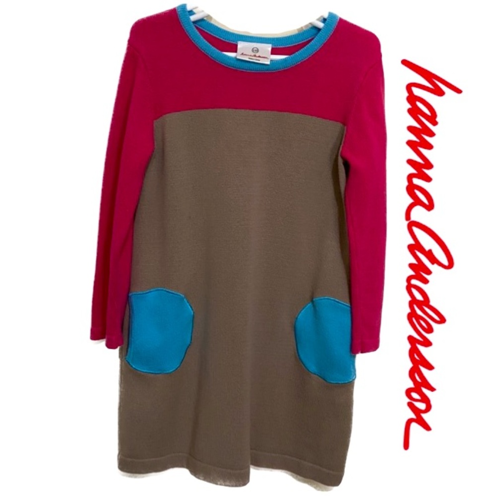 HANNA ANDERSSON Sweater Dress W/Circle Pockets Sz 110 U.S. 5-6